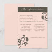 Roze en bruine paisley bloemen informatiekaartje (Voorkant / Achterkant)