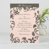 Roze en bruine Paisley Kaart (Staand voorkant)