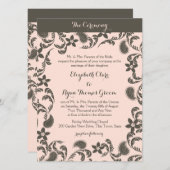 Roze en bruine Paisley Kaart (Voorkant / Achterkant)