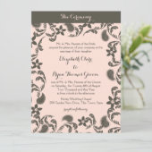 Roze en bruine Paisley Kaart (Staand voorkant)