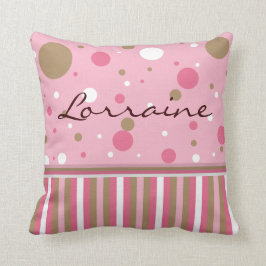 Roze en bruine Pillow aanpassen Kussen