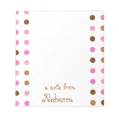 Roze en bruine poka Dot gepersonaliseerd Notitiebl Notitieblok (Voorkant)