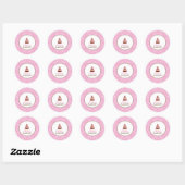 Roze en bruine poka Dots Cake Bakery Sticker LABEL (Vel)