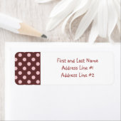 Roze en bruine pokadot etiket (Insitu)