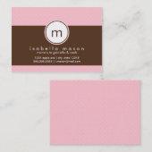 Roze en bruine pokadots contactkaartje (Voorkant / Achterkant)