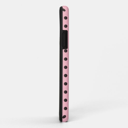 Roze en bruine pokadots Monogrammen Initialen Case-Mate iPhone Case (Achterkant/rechts)