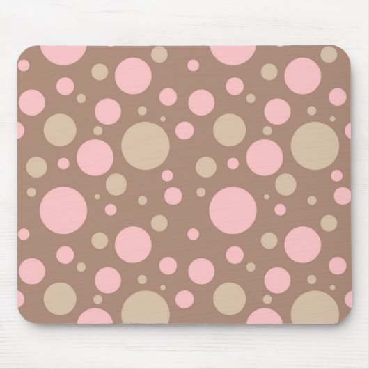~~Roze en bruine pokadots Muismat (Voorkant)
