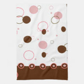 Roze en bruine pokadots theedoek (Verticaal)