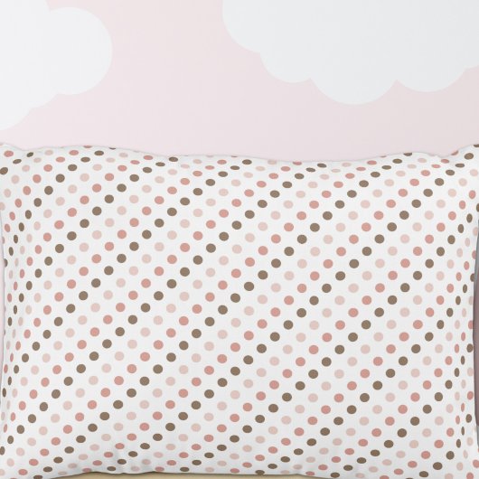 Roze en Bruine Polka Dot Accent Pillow Accent Kussen