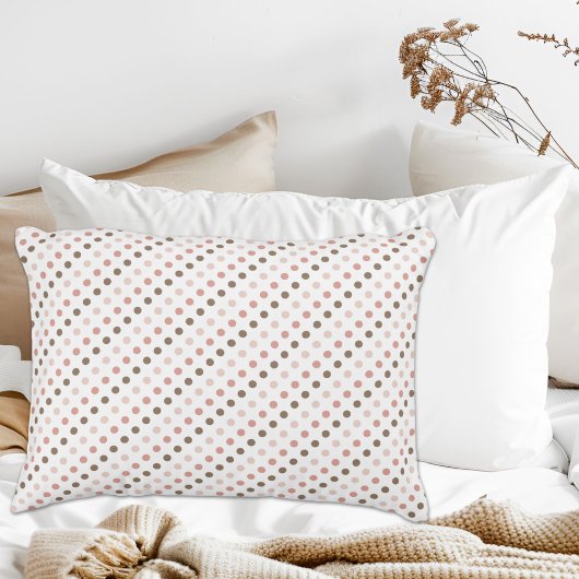 Roze en Bruine Polka Dot Accent Pillow Kussen