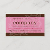 Roze en bruine promo-kaart visitekaartje (Achterkant)