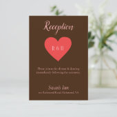  Roze en Bruine Receptie Informatiekaartje (Staand voorkant)