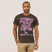 Roze en bruine retro t-shirt (Voorkant volledig)