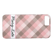 Roze en bruine speldenroze Case-Mate iPhone case (Achterkant (Horizontaal))