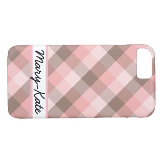 Roze en bruine speldenroze Case-Mate iPhone case (Achterkant (Horizontaal))