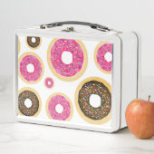Roze en bruine spetterdonuts leuk modern (In situ)