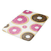 Roze en bruine sprinkhanen donuts Modern Fun Cute Badmat (Gekanteld)