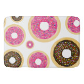 Roze en bruine sprinkhanen donuts Modern Fun Cute Badmat (Voorkant)