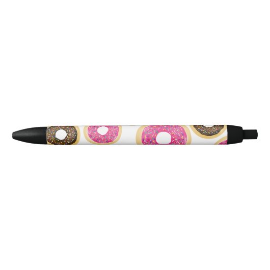 Roze en bruine sprinkhanen donuts Modern Fun Cute Blauwe Inkt Pen (Voorkant)