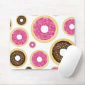 Roze en bruine sprinkhanen donuts Modern Fun Cute Muismat (Met muis)