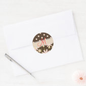 Roze en bruine stickers met polka stippen (Envelop)
