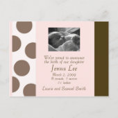 Roze en bruine Stippen Briefkaart () (Voorkant)