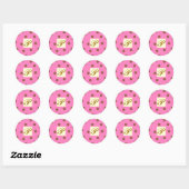 Roze en bruine stippen letter P Ronde Sticker (Vel)
