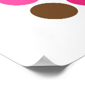 Roze en bruine Stippen Modern kunstpatroon Abstrac Poster (Hoek)