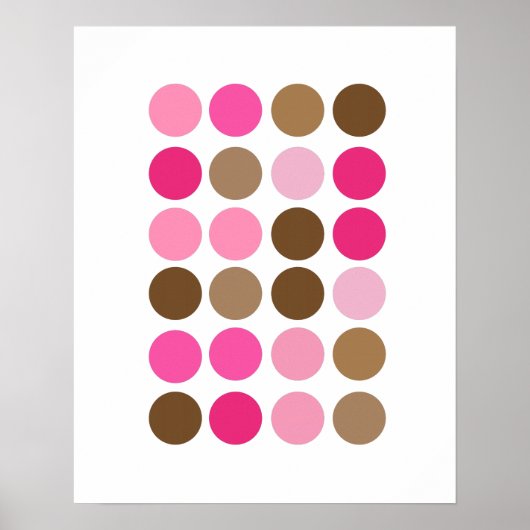 Roze en bruine Stippen Modern kunstpatroon Abstrac Poster (Voorkant)