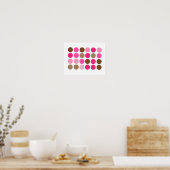 Roze en bruine Stippen Modern Patroon Abstract Pos Poster (Keuken)