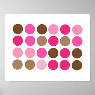 Roze en bruine Stippen Modern Patroon Abstract Pos Poster