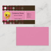 Roze en bruine Stippen Roze Visitekaartje (Voorkant / Achterkant)