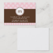 Roze en bruine Stippen & stripkaart Contactkaartje (Voorkant / Achterkant)