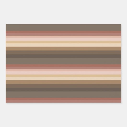 Roze en bruine streep inpakpapier vel (Voorkant)