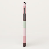 Roze en bruine streep monogram gewei Case-Mate iPhone case (Achterkant/links)