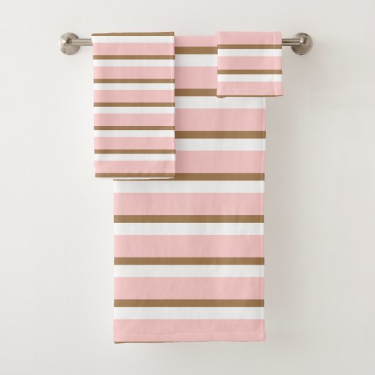  roze en bruine strepen bad handdoek (Insitu)