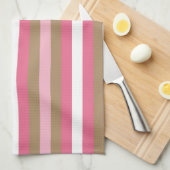 Roze en bruine tapkeukenhanddoeken theedoek (Quarter Fold)