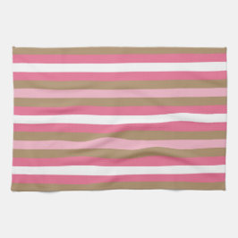 Roze en bruine tapkeukenhanddoeken theedoek