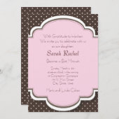Roze en bruine uitnodiging (Voorkant / Achterkant)