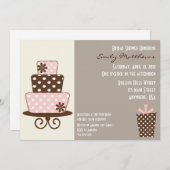 Roze en bruine uitnodiging (Voorkant / Achterkant)