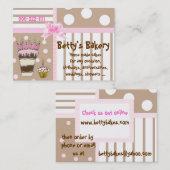 Roze en bruine Visitekaartje van koffiebakkerij (Voorkant / Achterkant)