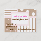 Roze en bruine Visitekaartje van koffiebakkerij (Achterkant)