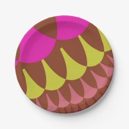 Roze en bruine weegschalen papieren bordje