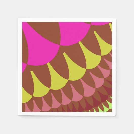 Roze en bruine weegschalen servetten (Voorkant)