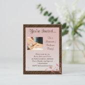 Roze en bruine wervelkolom Uitnodiging tot het ind (Staand voorkant)