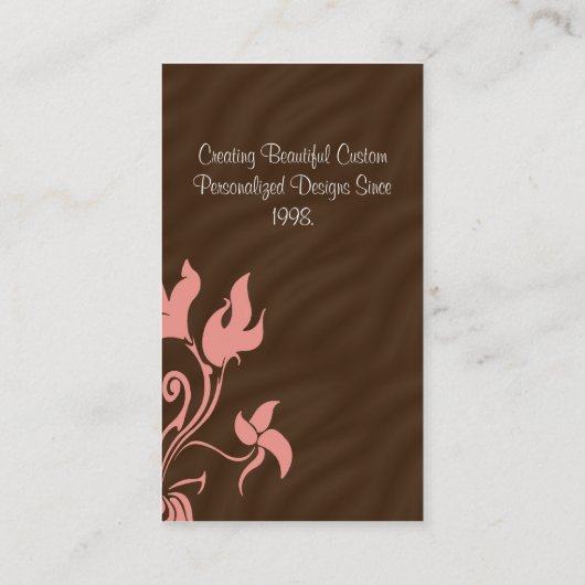 Roze en bruine wervelkolom visitekaartje (Achterkant)