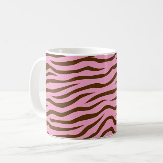 Roze en bruine zebrastripes — Dierafdrukken Koffiemok (Voorkant links)