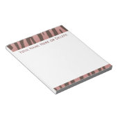 Roze en bruine zebrastripes notitieblok (Schuin)