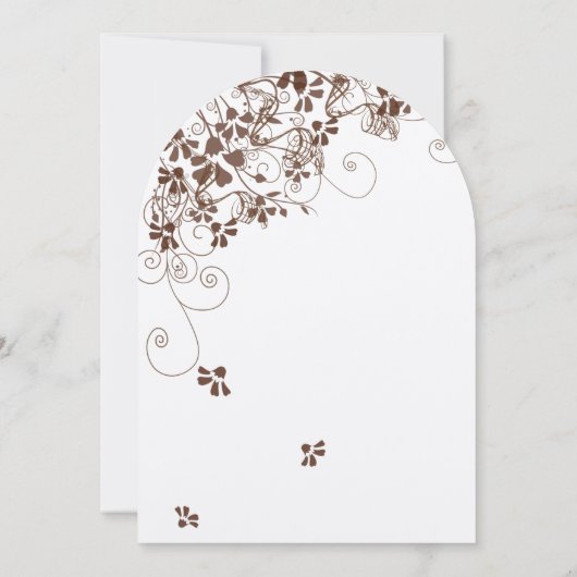 Roze en bruine zwembroeken bruiloft kaart (Achterkant)