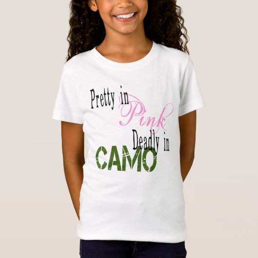Roze en Camo T-shirt (Voorkant)